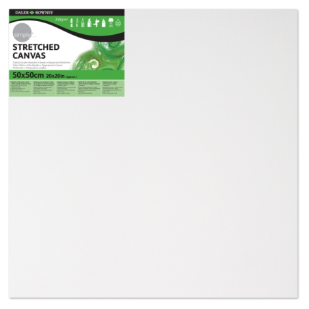 Toile tendue Daler Rowney - 50 x 50 cm - Triple apprêt - Grain moyen - 100 % coton sans acide - 250 g - Blanc