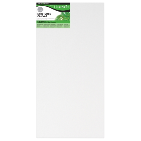 Toile tendue Daler Rowney - 40 x 80 cm - Triple apprêt - Grain moyen - 100 % coton sans acide - 250 g - Blanc