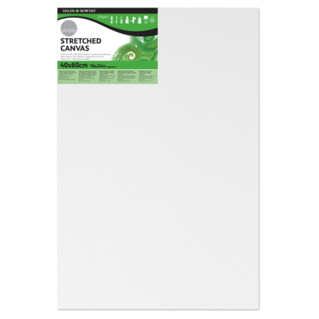 Toile tendue Daler Rowney - 40 x 60 cm - Triple apprêt - Grain moyen - 100 % coton sans acide - 250 g - Blanc
