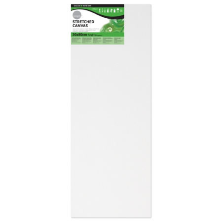 Toile tendue Daler Rowney - 30 x 80 cm - Triple apprêt - Grain moyen - 100 % coton sans acide - 250 g - Blanc
