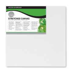 Toile tendue Daler Rowney - 15 x 15 cm - Triple apprêt - Grain moyen - 100 % coton sans acide - 250 g - Blanc