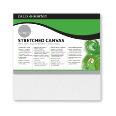 Toile tendue Daler Rowney - 10 x 10 cm - Triple apprêt - Grain moyen - 100 % coton sans acide - 250 g - Blanc