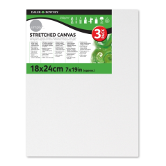 Cadres en toile tendus Daler Rowney - 18 x 24 cm - Triple apprêt - Grain moyen - 100 % coton sans acide - 250 g - Blanc