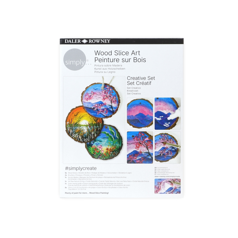 Pack de peinture acrylique Simply Creative de Daler Rowney - Peinture sur bois - Boîte en carton - Couleurs assorties