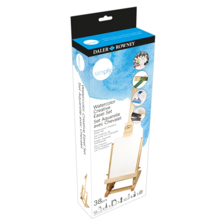 Coffret créatif Daler Rowney Simply 38 pièces - Aquarelle - Chevalet - Couleurs assorties