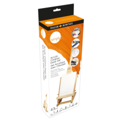 Chevalet Daler Rowney Simply Creative, lot de 43 pièces – Peintures acryliques – Chevalet inclus – Couleurs assorties