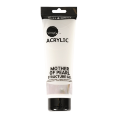 Gel acrylique Daler Rowney Simply Mother of Pearl - Effet nacré - Tube plastique - 250 ml - Blanc