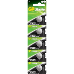 Lot de 5 piles GP Lithium CR1620 3 V