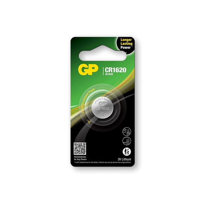 Pack de 1 pile 3 V GP Lithium CR1620