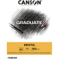 Bloc de 20 feuilles A4 encollées Canson Graduate Bristol - 180 g - Extra lisse - Blanc