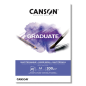 Bloc de 20 feuilles A4 Canson Graduate Mix Media collées - Grain fin - Blanc
