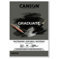 Bloc de 30 feuilles A4 Canson Graduate Mix Media collées - 220 g - Grain fin - Gris