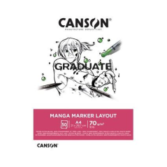 Bloc de 20 feuilles A3 Canson Graduate Manga Layout - 70 g - Extra lisse - Blanc