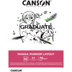 Bloc de 20 feuilles A4 Canson Graduate Manga Layout - 70 g - Extra lisse - Blanc