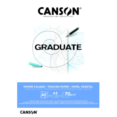 Bloc de 40 feuilles collées Canson Graduate Vegetal - 75 g - Blanc