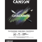 Bloc de 20 feuilles collées Canson Graduate Mix Media A3 - 240 g - Grain fin - Noir