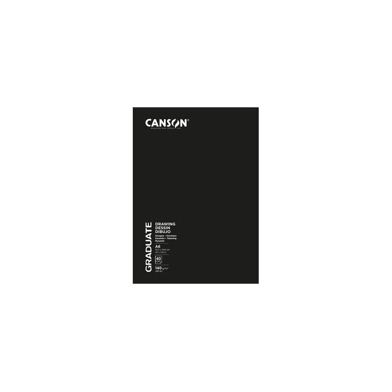 Cahier Canson Graduate Dessin et Croquis agrafé 20 feuilles A3 - 140 g - Grain fin - Blanc