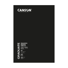 Cahier Canson Graduate Dessin et Croquis Agrafé 20 Feuilles A5 - 140g - Grain Fin - Blanc