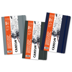Carnet de croquis Canson Graduate 92 feuilles - 14 x 21,6 cm - 90 g - Grain fin - Couverture souple - Bleu foncé