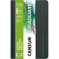 Cahier de dessin Canson Graduate 52 feuilles - 14 x 21,6 cm - 160 g - Grain fin - Blanc