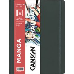 Cahier Manga Canson Graduate 40 feuilles - 21,6 x 27,9 cm - 200 g - Grain lisse - Blanc