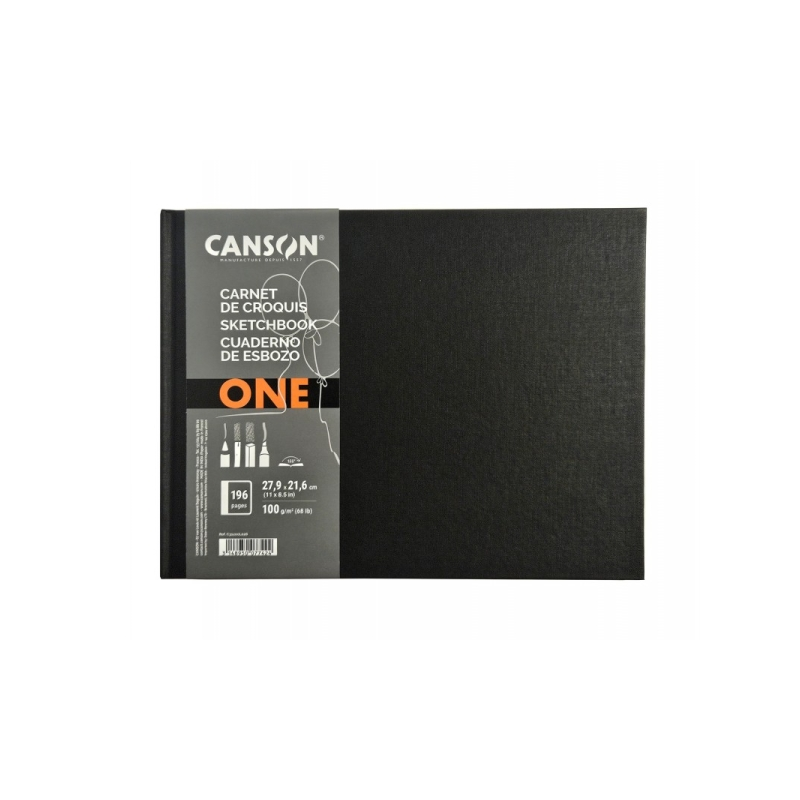 Carnet Canson Sketch One Paysage 98 feuilles - 27,9 x 21,6 m - 100 g - Grain fin - Blanc
