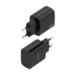 Chargeur Aisens GaN 30 W - USB-C PD3.0 - Technologie IA pour détecter le protocole et la vitesse de charge - Noir