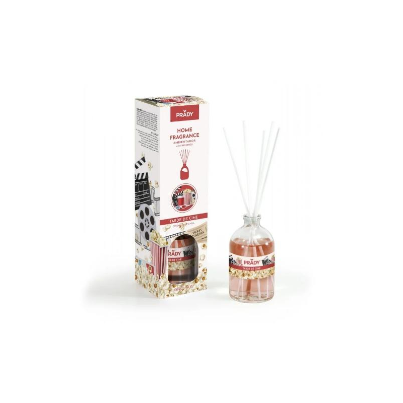 Diffuseur de parfum Prady Movie Afternoon - Flacon en verre de 100 ml et bâtonnets diffuseurs