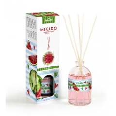 Désodorisant Prady Pastèque Mikado - Flacon en verre de 100 ml et bâtonnets diffuseurs
