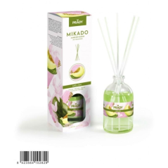 Désodorisant Prady Mikado Melon - Flacon en verre de 100 ml et bâtonnets diffuseurs