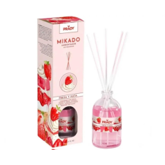 Diffuseur de parfum Prady Fraises et Crème - Flacon en verre de 100 ml et diffuseurs de parfum