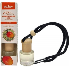 Désodorisant pour voiture Prady Mango - Flacon en verre de 6 ml et cordon pour rétroviseur