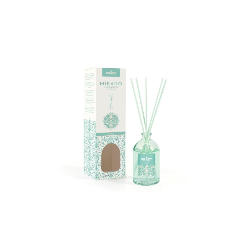Diffuseur de roseaux Prady Orly - Flacon en verre de 100 ml et diffuseurs de roseaux