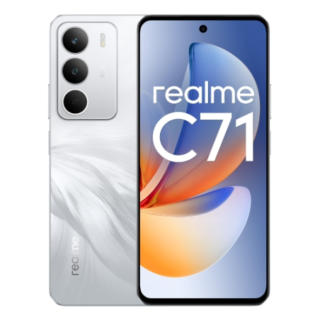 Smartphone Realme C71 (écran 6,67") - 8 Go - 256 Go - Appareil photo 50 Mpx - Batterie 6000 mAh - Charge rapide 45 W - Blanc