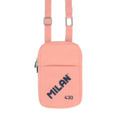 Petit sac bandoulière Milan Collection 430 - Dimensions 19 x 2,3 x 12,8 cm - Fermeture éclair - Mousqueton en aluminium - Rose