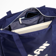 Sac cabas Milan Collection 430 7,5 L - Dimensions 38 x 36 x 6,5 cm - Anse longue 27 cm - Tissu Ripstop - Bleu marine