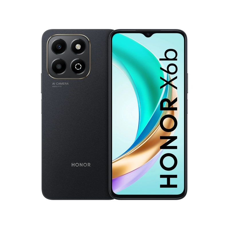 Smartphone Honor X6b (écran 6,56") - 4+4 Go - 128 Go - Appareil photo principal 50 Mpx - Batterie 5200 mAh - Charge 35 W - Noir