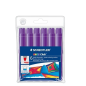 Marqueurs Staedtler Noris Jumbo 340, lot de 6 - Pointe fibre, trait de 3 mm, capuchon ventilé, couleur violette
