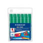 Lot de 6 marqueurs Staedtler Noris Jumbo 340 - Pointe fibre - Course 3 mm - Capuchon ventilé - Vert