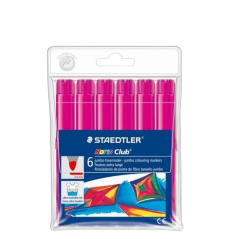 Marqueurs Staedtler Noris Jumbo 340, lot de 6 - Pointe fibre, trait de 3 mm, capuchon ventilé, couleur magenta