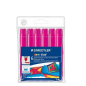 Marqueurs Staedtler Noris Jumbo 340, lot de 6 - Pointe fibre, trait de 3 mm, capuchon ventilé, couleur magenta