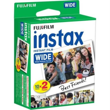 Fujifilm Instax Film Wide Pack de 2 x 10 films photo instantanés - Format d'impression (taille d'image 99 x 62 mm)