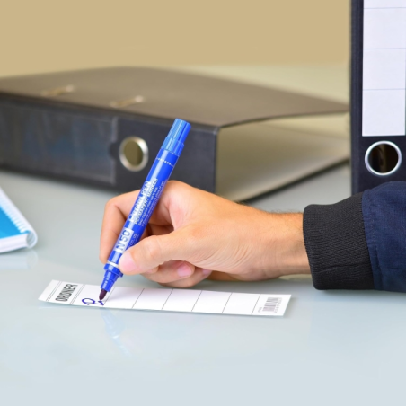 Lot de 12 marqueurs permanents Pentel N50 bleu pointe 4,3 mm