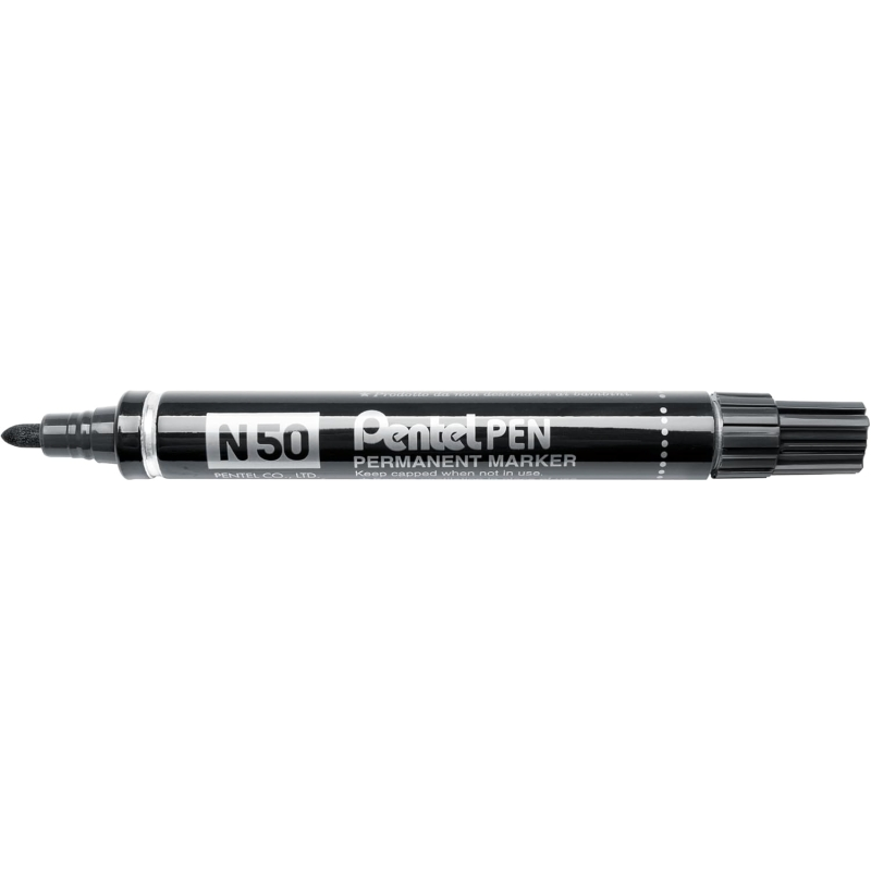 Lot de 12 marqueurs permanents Pentel N50 noir pointe 4,3 mm