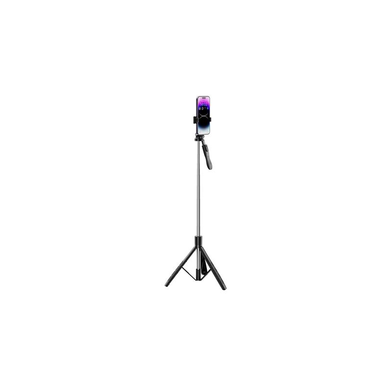 Trépied XO SS15 + perche à selfie Bluetooth avec déclencheur - Hauteur maximale jusqu'à 180 cm - Entièrement pliable
