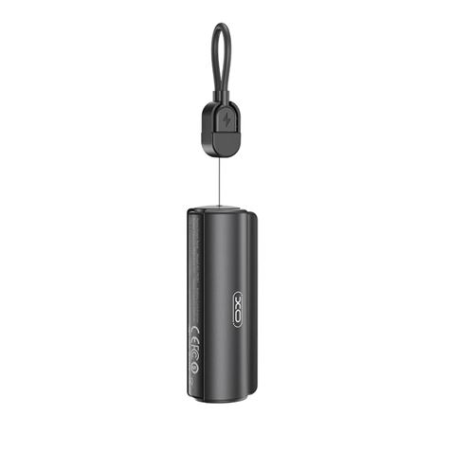 Mini Powerbank XO PR281 5000 mAh - USB-C - Lampe torche - Noir
