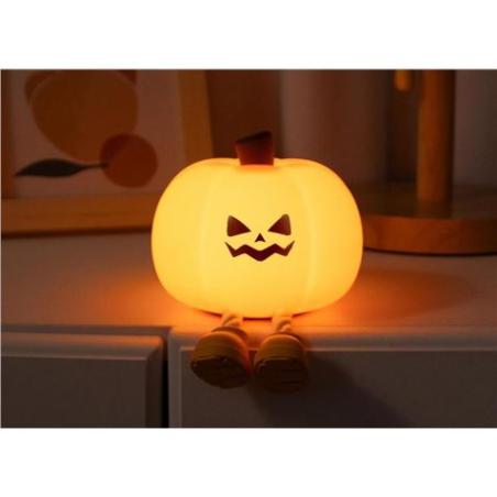 Veilleuse citrouille d'Halloween XO OZ08 - Toucher doux - Minuterie 30 minutes - Batterie 500 mAh