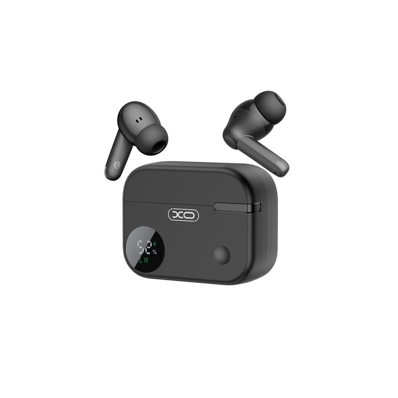 Casque Bluetooth 5.4 XO G34 - TWS - Réduction du bruit ENC+ANC - Étui avec écran LCD - Noir