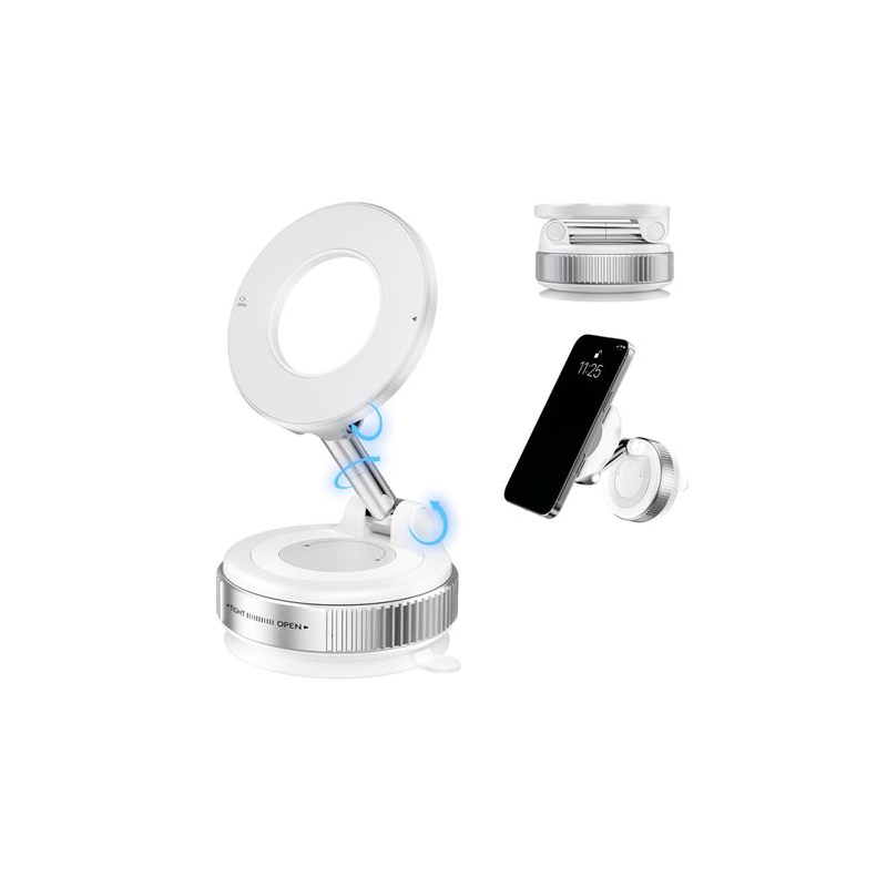 Support magnétique voiture XO C169 pour smartphones - Fixation sous vide - Rotation à 360° - Bras extensible - Multi-surfaces