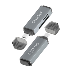 Lecteur de cartes Aisens USB-C 3.1 Gen1 – Compatible SD, Micro SD, MMC, RS-MMC, Micro MMC – Gris